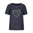 thumbnail image 1 of Blusa de manga corta con cuello redondo para mujer a la moda, camisetas sueltas con estampado Fridja  hjk4979, 1 of 5