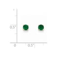 thumbnail image 2 of 14k 4mm May/Emerald Post Earrings, Gem Ctw.0.6, 2 of 2