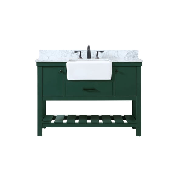 Elegant Decor Clement 48" Wood Single Bathroom Vanity with Backsplash in Green