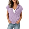 thumbnail image 3 of NSLGXD Zip Up Hooded Vest Sweatshirt Women Adjustable Drawstring Hood Cap Sleeve Outerwear Jackets Daily Running Soft Layering Casual Tops S-3XL, 3 of 8