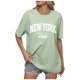 thumbnail image 1 of Camiseta informal de manga corta con hombros descubiertos y estampado de letras en inglés para mujer., 1 of 4