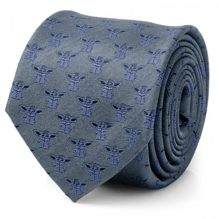 Star Wars The Mandalorian Grogu Blue Tonal Silk Tie