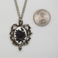 thumbnail image 3 of Gothic Black and White Rose Cameo Thorn Frame Jewelry Pendant Necklace by Real Metal NK-604 BW, 3 of 3