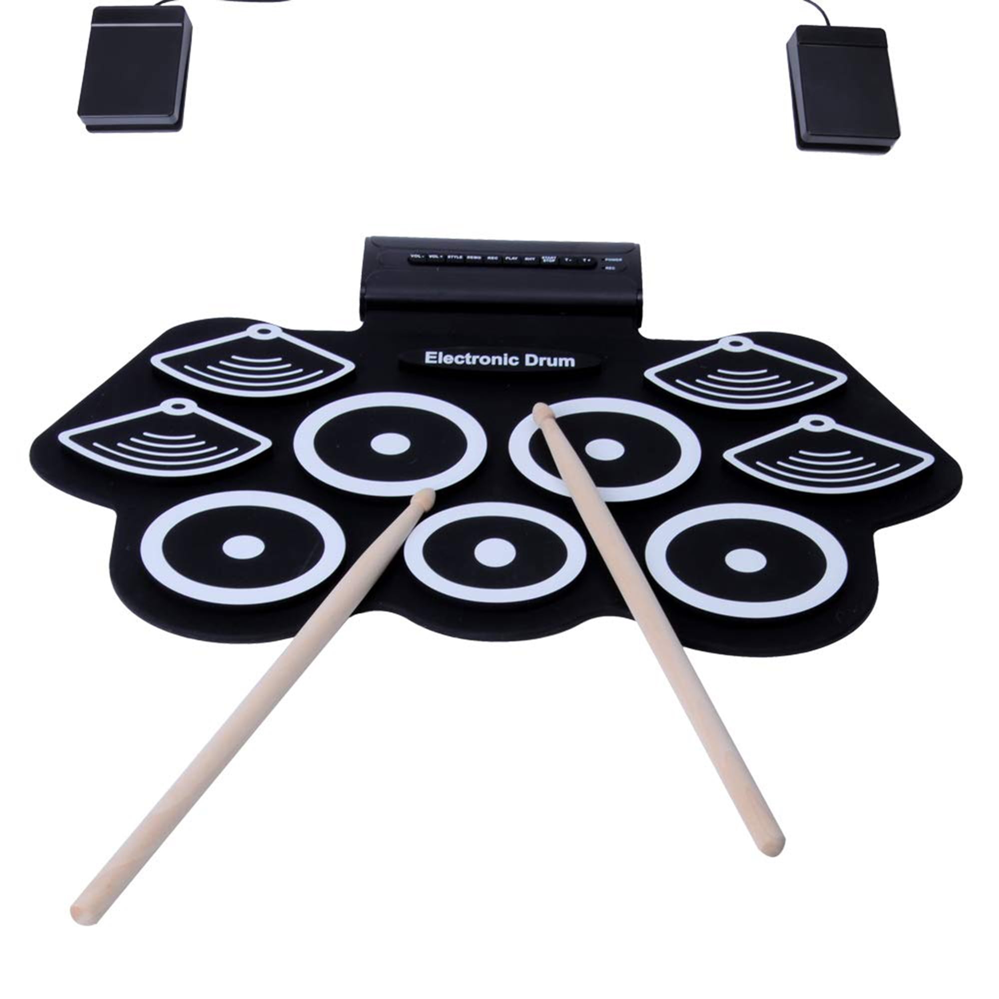 KARMAS PRODUCT Portable Electronic Drum Set Roll Up Drum Kit Pad 9