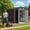 10' x 10'-Spire Roof-Gray, variant on Outdoor Storage Shed, Lofka 6x4 FT Metal Garden Shed with Lockable Doors for Bike Storage,Patio, Grey