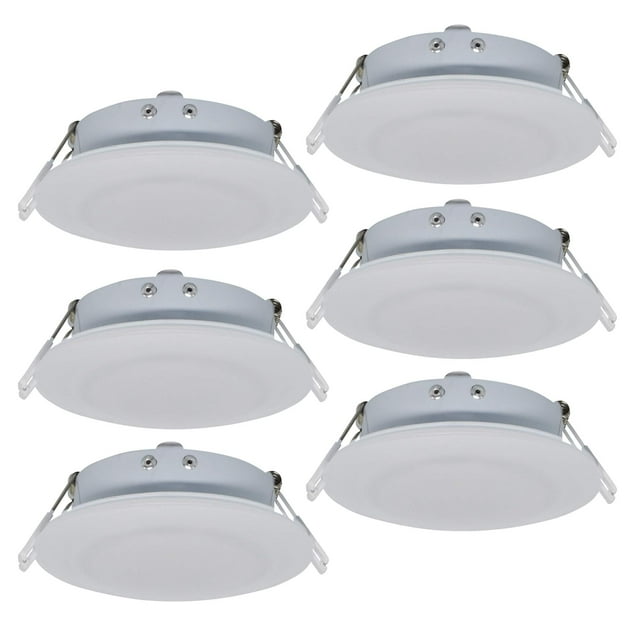 Facon 4.5Inch LED RV Puck Light, DLFST4-008, Full Aluminum Recessed LED Ceiling Lights, 12V Interior Light for RV Motor-Homes Camper Caravan Trailer Boat (Pack of 6)