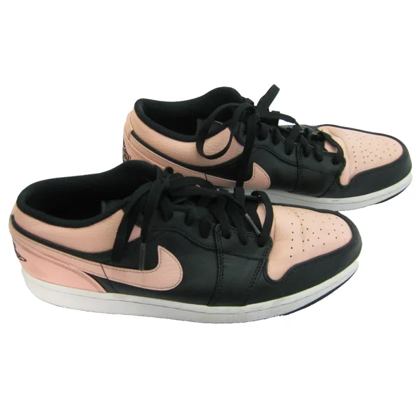 Ni - ke Ni - ke Air Jordan 1 Low Crimson Tint Men's Size 10.5 Pink Leather Basketball Shoes