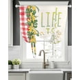 thumbnail image 5 of Green Leaves Tie Up Curtains for Window, Thermal Insulated Balloon Shade Adjustable Rod Pocket Curtains Valance Panels for Kitchen Bathroom Cafe 52 x 45 Flowers Red Check Country Retro Pastoral, 5 of 6