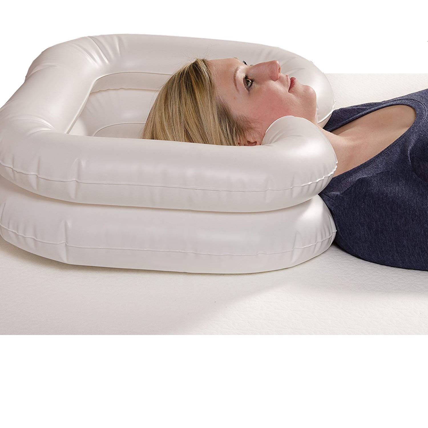 Inflatable Shampoo Basin Tub Hair Washing Basin Drain Tube Bed Rest Nursing S~ir 