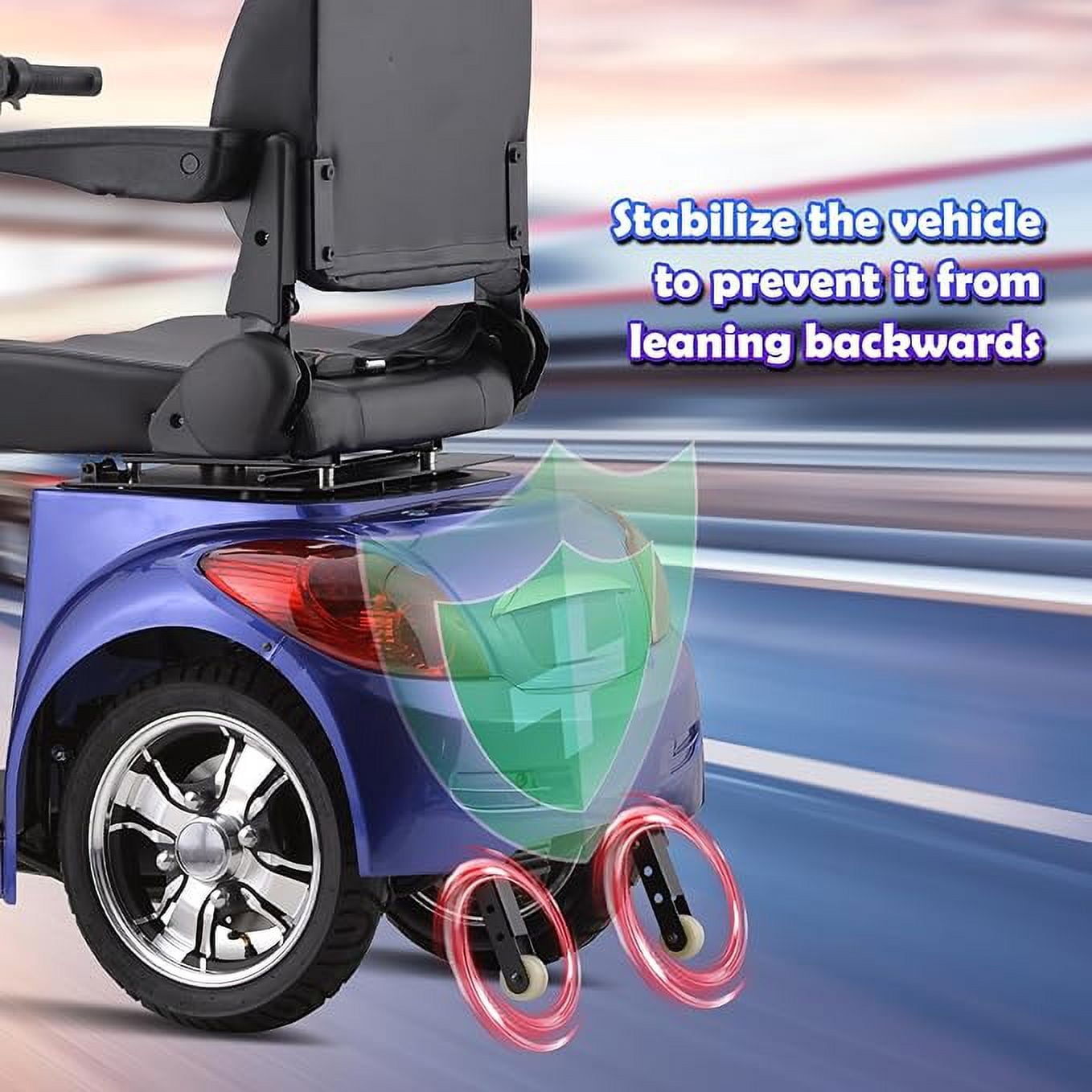 SKRT Large 3 Wheels Mobility Scooter (XW-E02), Electric Heavy Duty Wheelchair Device, 500 LBS Capacity for Seniors & Adults, Speed Adjust, Seat Extension