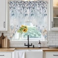thumbnail image 6 of Blue Beige Coastal Swag Valances for Windows, Kitchen Curtains 36 Inch Length 2 Panels Set, Beach Starfish Summer Eucalyptus Ombre Short Curtains for Small Windows Rod Pocket Cafe Curtains 28"x36", 6 of 8
