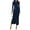 Navy Blue, variant on PRETTYGARDEN Women's Fall Wedding Guest Cocktail Midi Dresses Elegant Long Sleeve Bodycon Ruched Dress Fashion Clothing