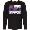 thumbnail image 3 of Inktastic Pancreatic Cancer Awareness Purple Ribbons and Flag Long Sleeve T-Shirt, 3 of 5