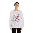 thumbnail image 3 of Women's Happy Valentine's Day Sweatshirt, Cat Dog Lover Sweatshirt, 3 of 5