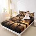 thumbnail image 4 of Manfei Retro Airplane Twin Sheet Sets,Vintage Aircraft Twin Fitted Sheet,Brown Beige Flat Sheet For Kids,Super Cozy Room Decor,3-Piece, 4 of 7