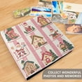 thumbnail image 4 of FORMRS 3 Ring Photo Album 4"x6" Self Adhesive Large Capacity PU Leather Cover, Green Christmas Houses, 4 of 8