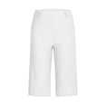 thumbnail image 6 of RYRJJ Bermuda Shorts for Women Summer High Waisted Trendy Chino Shorts Plus Size Casual Straight Leg Pull On Flat Front Shorts(White,M), 6 of 8