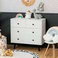 thumbnail image 1 of Giantex Armoire de Rangement avec 4 Tiroirs de Rangement, Table d'Appoint avec Dispositif Anti-Basculement, Unité de Rangement pour Console, Blanc, 1 of 8