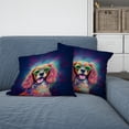thumbnail image 2 of Hippie Cavalier King Charles Spaniel Portrait oil painting Watercolor Tie-dye Vintage Pillow Cushion Double Sided Dog Lover Gifts Throw Pillow - 00015, 2 of 4