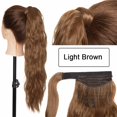 thumbnail image 4 of Benehair Clip in Ponytail Hair Extensions Pocket wrap around Long Thick Hairpiece as Human 20" Corn Wavy Light Brown, 4 of 12