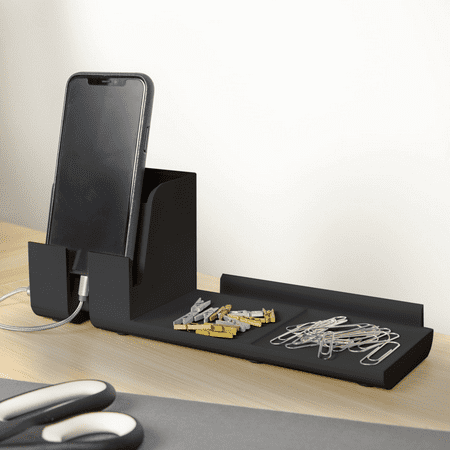 BOSTITCH Office Konnect Desk Organizer Power Base with Phone Stand  Black
