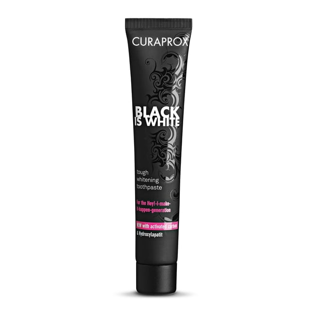 Pasta de dientes Curaprox Black Is White Charcoal Whitening 90 ml