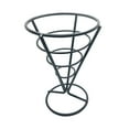 thumbnail image 1 of Soporte para papas fritas de hierro en forma de cono, cesta para refrigerios con drenaje de aceite Negro, 1 of 9