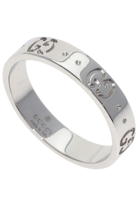 Pre-Owned Gucci Icon #14 Ring, 18K White Gold, Women's GUCCI
