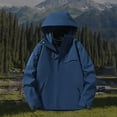 thumbnail image 2 of Enjoytime Womens Rain Jacket with Hood Solid Color Waterproof Zipper Raincoat Fall and Winter Outdoor Mountaineering Windbreaker, 2 of 5