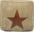 thumbnail image 6 of DecMode Rustic and Organic Square Ottoman Fabric Pouf features Tan Canvas and Brown Leather Handles with a Star Design, 20"W x 19"H, 6 of 10