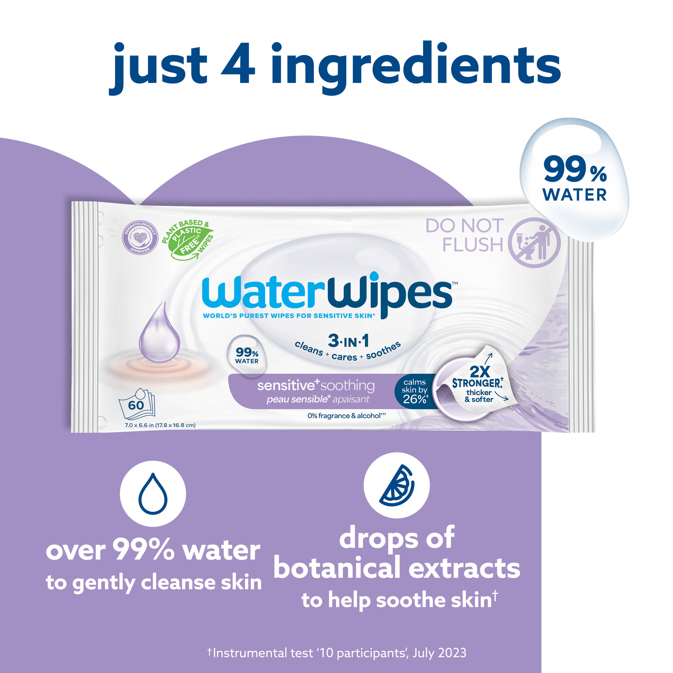 WaterWipes Sensitive Soothing Baby Wipes, 240 Count photo 3