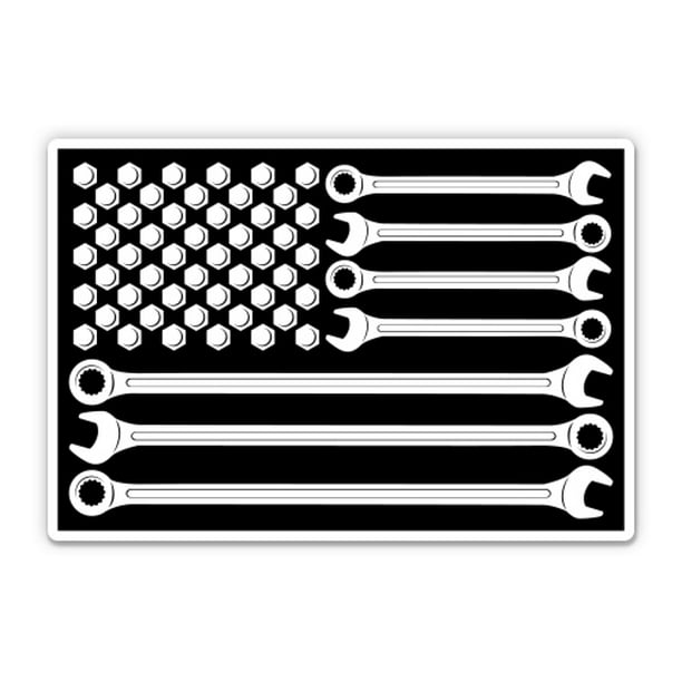 Wrenches And Bolts USA Flag Mechanic 5" Vinyl Sticker For Car