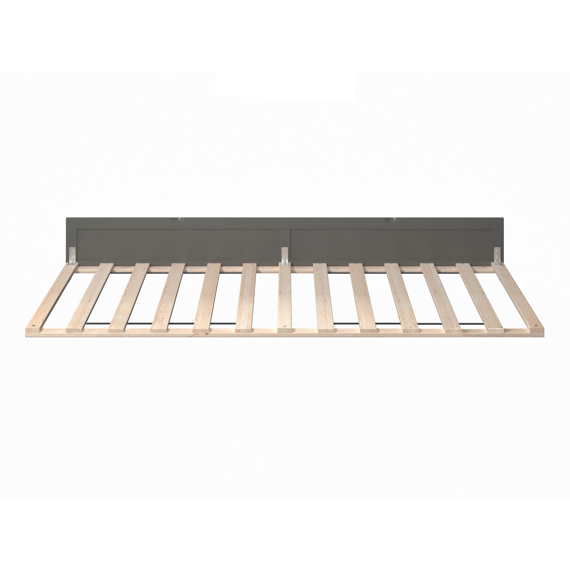 AFI Twin-XL Roll Out Wood Trundle Bed Frame with Wooden Slat Supports, Grey