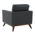 thumbnail image 5 of Leisuremod Chester Modern Faux Leather Armchair With Birchwood Base Contemporary Living Room Accent Armchair (Black), 5 of 7