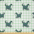 thumbnail image 2 of Ambesonne Dog Lover Fabric by the Yard Microfiber, Siberian Husky Puppy, 10 Yards, Blue Grey Black White, 2 of 2