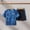 Blue, variant on Kids Boys Sportswear Set Light Blue Geometric Camo Athletic Shorts and T-Shirt 2-Piece Quick-Dry Play Outfit for Ages 4-13,Size 6-7 T