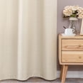 thumbnail image 5 of Vangao Living Room Curtains 40" x 96" Beige Semi Sheer Linen Textured Window Curtain Set of 2 Panels Light Filtering Grommet Drapes, 5 of 7