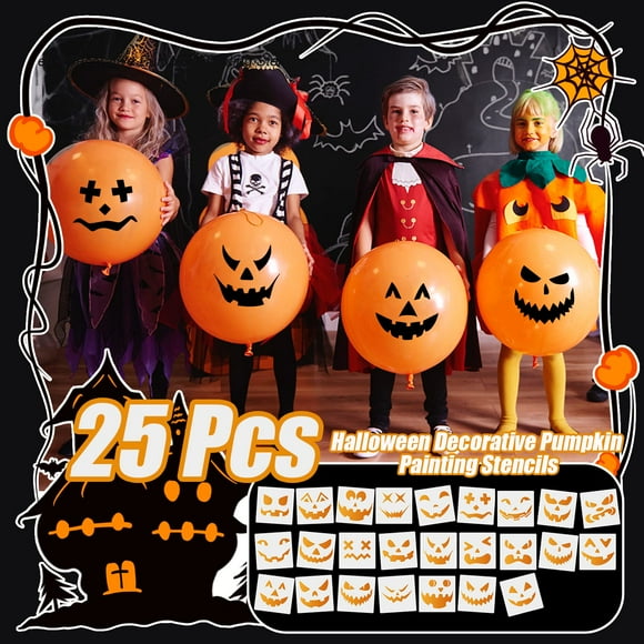 Xingzhi 25x Halloween Art With Reusable Plastic Painting Stencils Black Halloween 1Set