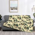 thumbnail image 2 of Rateoe Camping Caravan 1 Pattern Flannel Throw Blanket, Ultra-soft Blanket for Bed, Couch, Car, Hypoallergenic Anti-pilling blanket-80"x60"(Horizontal), 2 of 6