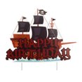 thumbnail image 3 of Pirate Theme Happy Birthday Decorations Set for Children's Party - Banner, Balloons, Cake Plugin Inserts, Perfect for Birthdays Party  Baby Shower Happy Birthday Pirate Banner Party Decoration, 3 of 8