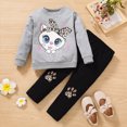 thumbnail image 2 of HFHAPW Kids Girl Fall Winter Outfit Infant Graphic Long Sleeve Sweatshirt and Leggings Pants 2Pcs Girl Clothes Set,12-24 M, 2 of 9