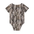 thumbnail image 2 of Daiia Wooden Texture Printed Unisex-Baby Short Sleeve Onesies Bodysuits Baby Climbing Clothes Soft and Comfortable Romper with Expandable Shoulder Design-2 Years, 2 of 8