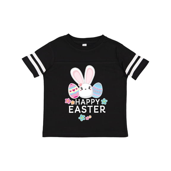 Inktastic Happy Easter with Bunny Head and Easter Eggs Boys or Girls Toddler T-Shirt