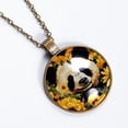 thumbnail image 2 of Panda Sunflower Necklace Personalized Custom Photo Round Pendant Adjustable Stainless Steel Necklaces with Gift Box for Men Women Mothers Valentine's Jewelry Gift, 2 of 6