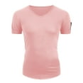 thumbnail image 5 of WTXUE T-Shirts Short Sleeve, V-Neck Shirts Summer Casual Zipper Pocket T Shirt Top Blouse Cotton Solid Casual Tops for Men Pink 3XL, 5 of 5
