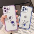 thumbnail image 2 of Compatible with iPhone 13 Pro Max Clear Case Women Girls Cute Astronaut Case Camera Lens Protection Soft Silicone Rocket Case for iPhone 13 Pro Max 5g, 2 of 4