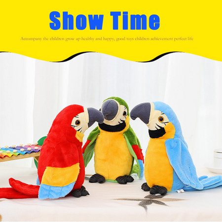 Adorable Speak Talking Record Repeats Waving Wings Cute Parrot Stuffed Plush