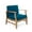 Teak/Blue, variant on Giancarlo Acacia Wood Outdoor Club Chair, Gray, Dark Gray