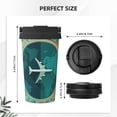 thumbnail image 3 of Logiee Around The Planet Print Stainless Steel Coffee Tumbler, Travel Coffee Mug, Insulated Coffee Mug with Lid, Spill Proof Coffee Cup, Portable Thermal Mug, 3 of 8