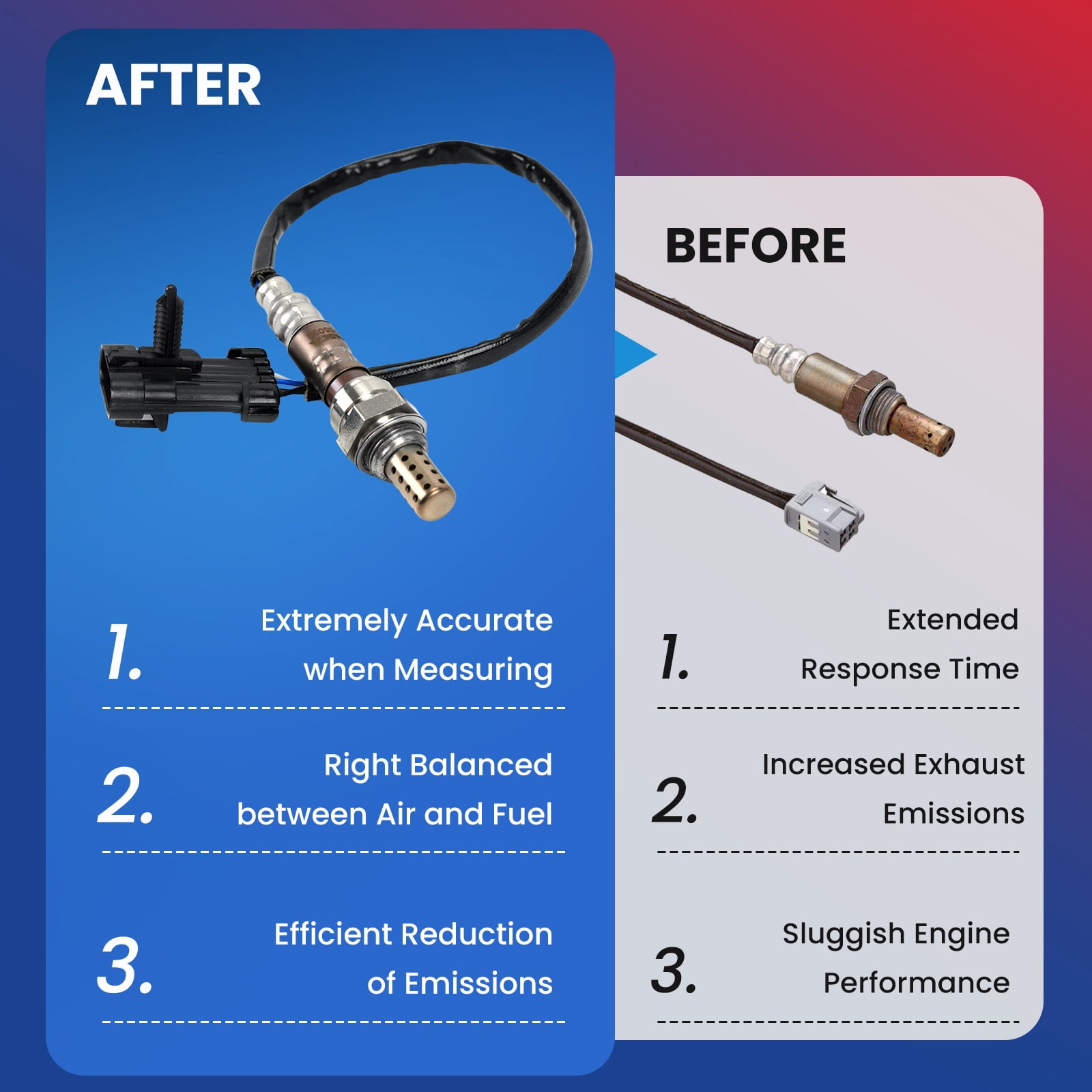 MOCA AUTOPARTS 234-4012 Upstream & Downstream O2 Oxygen Sensor Fit for 1994-1996 Buick LeSabre 3.8L & 1994-1996 Chevrolet Beretta 3.1L & 1994-2001 GMC Jimmy 4.3L